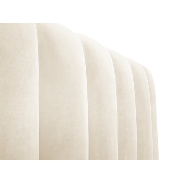 Pat dublu 160x200 cm bej tapițat cu spațiu de depozitare și somieră Kelp – Micadoni Home-image-4
