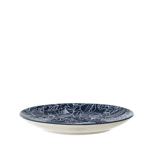 Farfurie din ceramică Bloomingville Fleur, ⌀ 20 cm, albastru închis-image-1