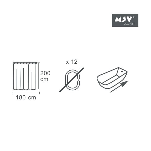 Perdea de duș 180x200 cm Sugar – MSV-image-3