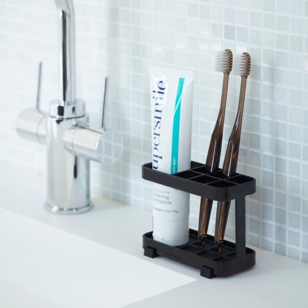 Suport pentru periuțe și pastă YAMAZAKI Tower, negru-image-1