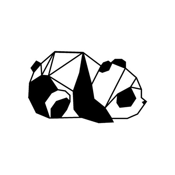 Decorațiune metalică de perete Panda, 55 x 33 cm, negru-image-1