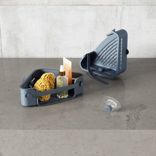 Raft pentru baie albastru autoadeziv/pentru colț din plastic reciclat Flex – Umbra-image-2