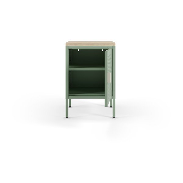 Noptieră verde-mentă/în culoare naturală din metal Sayla – Marckeric-image-2