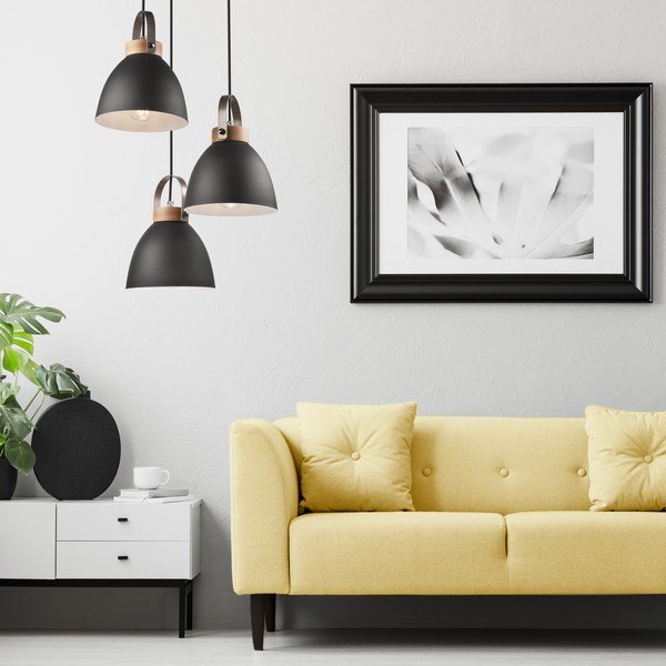 Lustră neagră cu abajur din metal ø 37 cm Danielle – LAMKUR-image-2