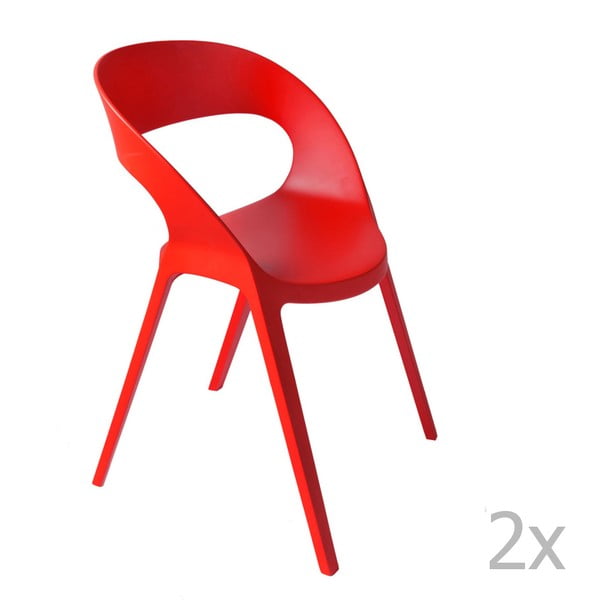 Set 2 scaune grădină Resol Carla, roșu
