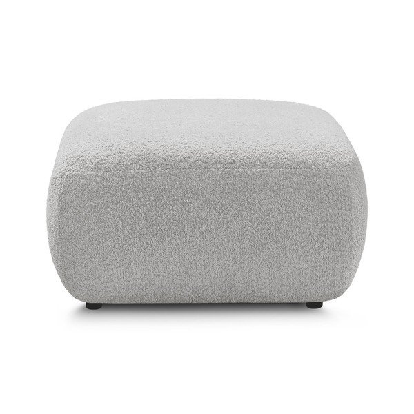 Taburet gri deschis cu tapițerie din țesătură bouclé Montaigne – Bobochic Paris