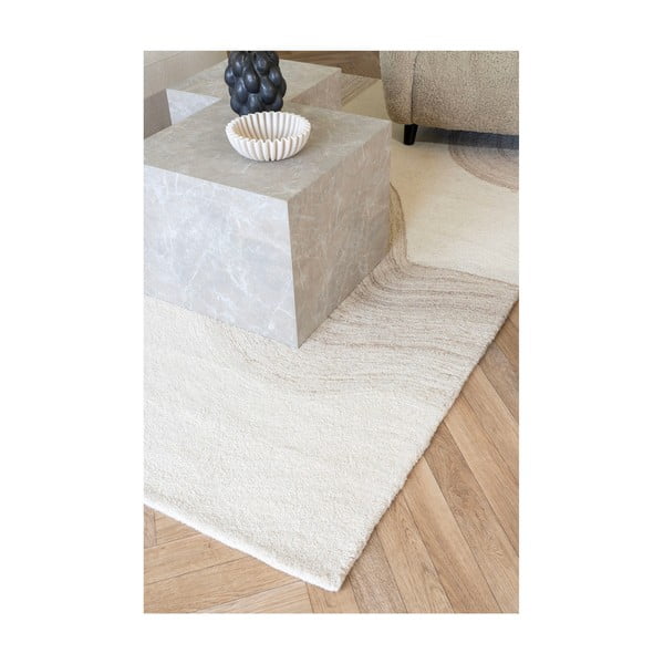 Covor crem țesut manual din lână 160x230 cm Surat – House Nordic-image-4