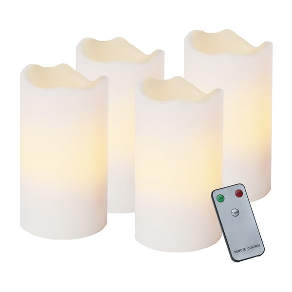Set de 4 lumânări LED cu telecomandă Best Season Wachs, înălțime 13 cm