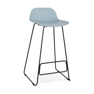 Scaun de bar cu picioare negre Kokoon Slade, înălțime 76 cm, albastru