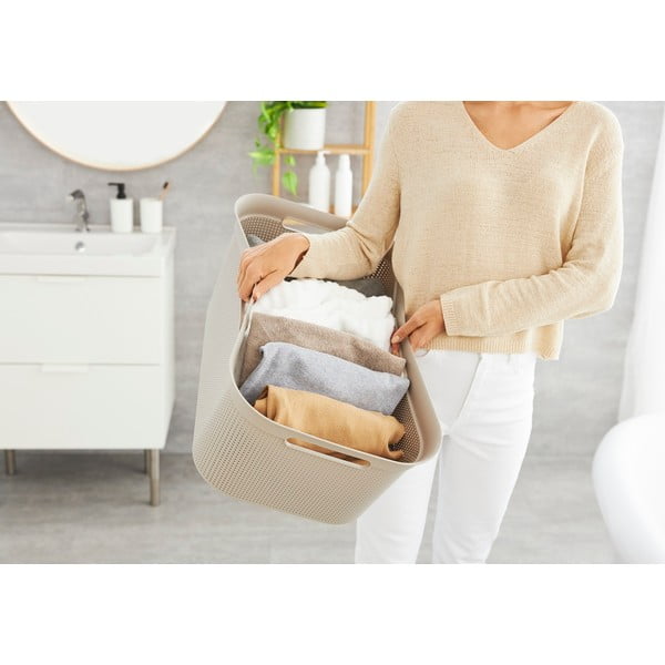 Coș de rufe din plastic bej 41 l Brisen - Rotho-image-1