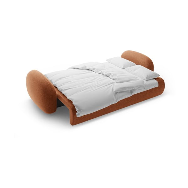 Canapea cărămizie extensibilă/cu spațiu de depozitare cu tapițerie din chenille 262 cm Tonale – Cosmopolitan Design-image-4