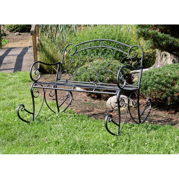 Bancă de grădină neagră din metal Dares - Garden Pleasure-image-1