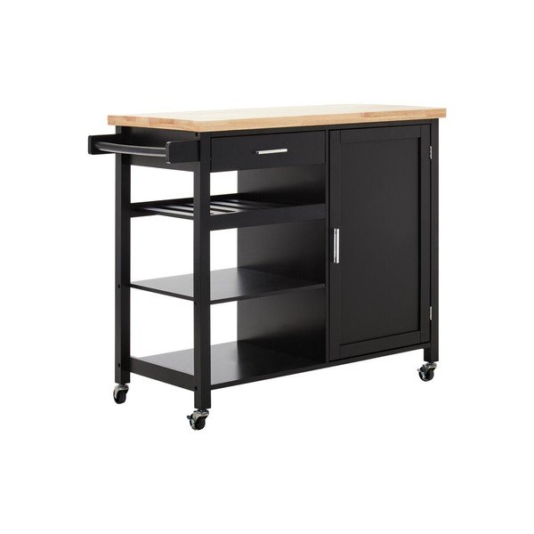 Măsuță de servire cu roți din lemn de arbore de cauciuc 48x105 cm Frankfurt – Premier Housewares