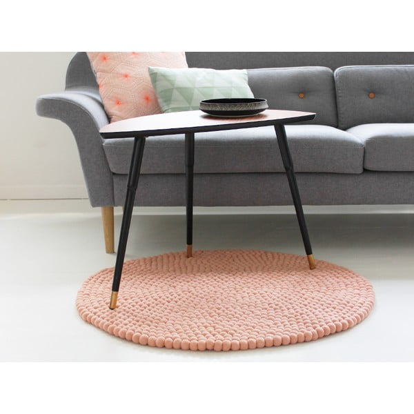 Covor cu bile din lână Wooldot Ball Rugs, ⌀ 90 cm, roz-image-1