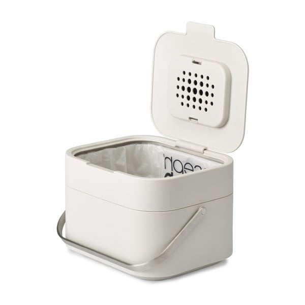 Recipient pentru deșeuri compostabile Joseph Joseph IntelligentWaste, 4 l, alb-image-1
