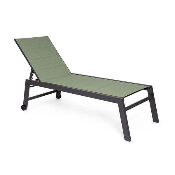 Șezlong de grădină verde din metal Hilde   – Bizzotto