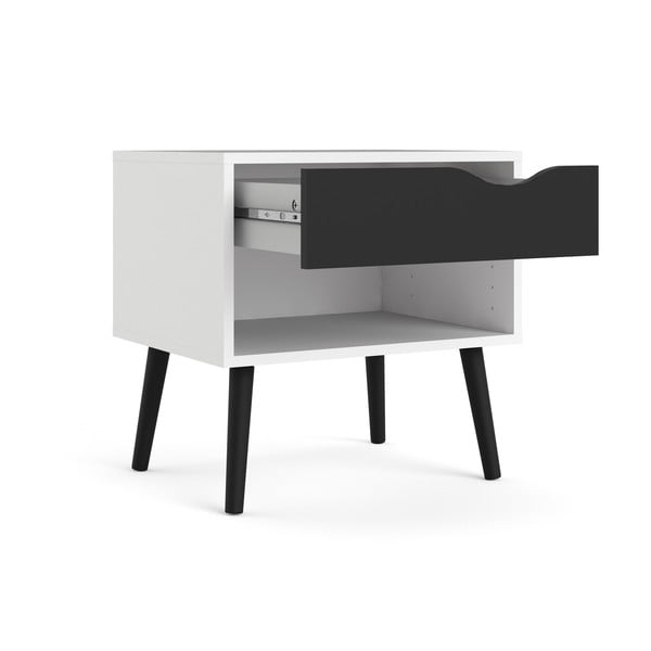 Noptieră Tvilum Oslo, alb-negru-image-4