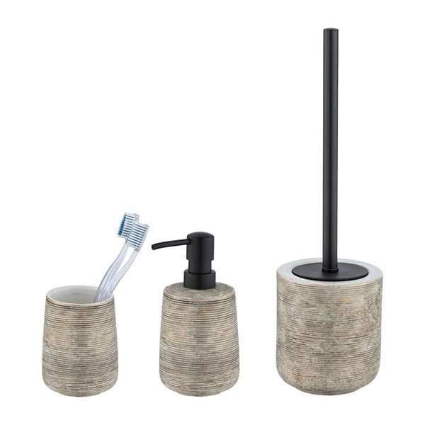 Set de accesorii de baie maro din ceramică Fedio – Wenko