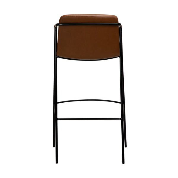 Scaun bar cu husă din piele artificială DAN-FORM Denmark Boto, maro, înălțime 105 cm-image-2