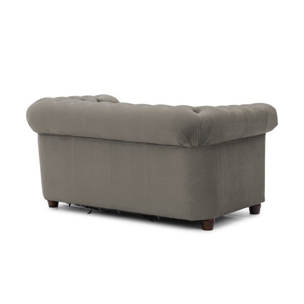 Canapea gri extensibilă cu tapițerie din catifea 148 cm York Blik – Ropez-image-3