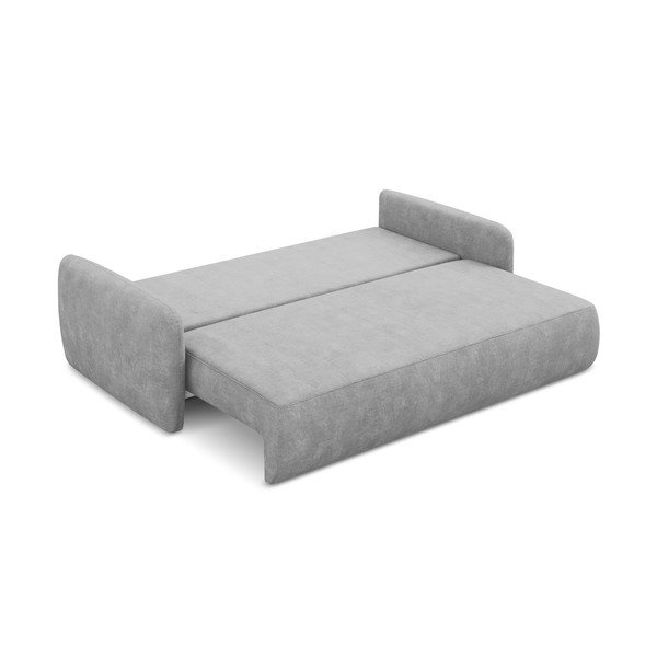Canapea gri deschis extensibilă/cu spațiu de depozitare cu tapițerie din chenille 218 cm Lilo – Makamii-image-4