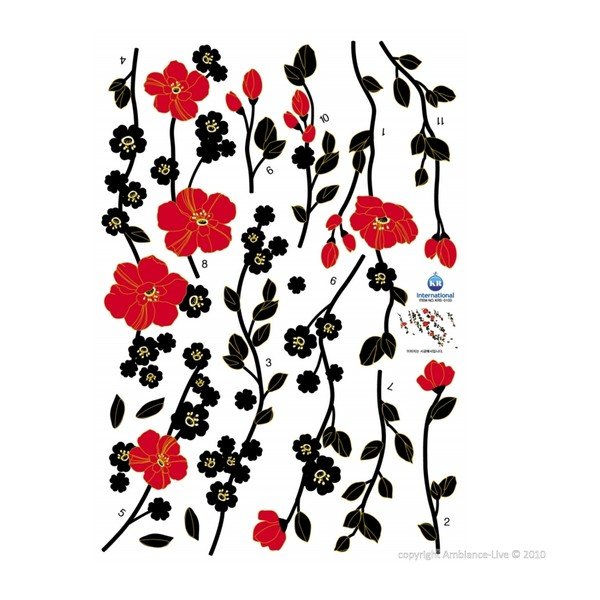 Autocolant Fanastick Red Tree and Flowers-image-1