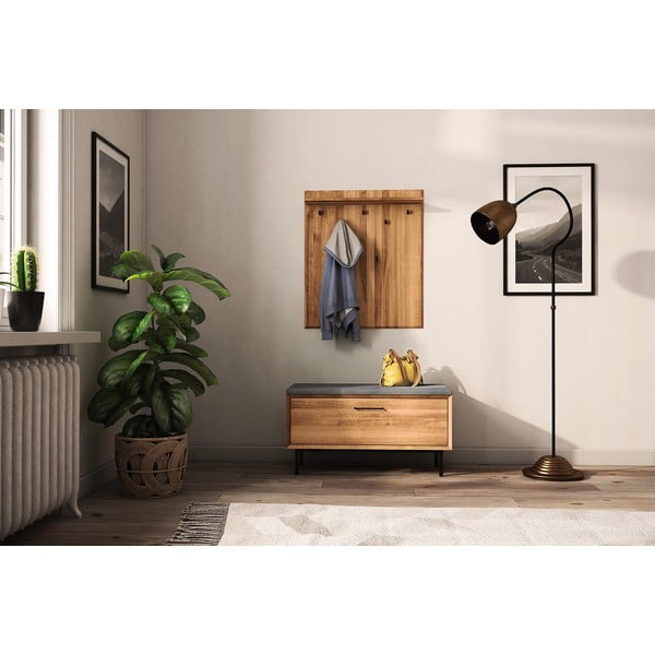 Cuier de perete cu raft din lemn de stejar Abies – The Beds-image-1