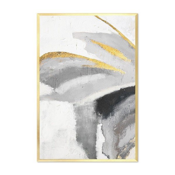 Tablou pictat manual JohnsonStyle The Golden Mariposa, 63 x 93 cm