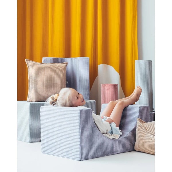 Pernă decorativă pentru copii maro deschis cu tapițerie din catifea reiată Block – Wigiwama-image-1