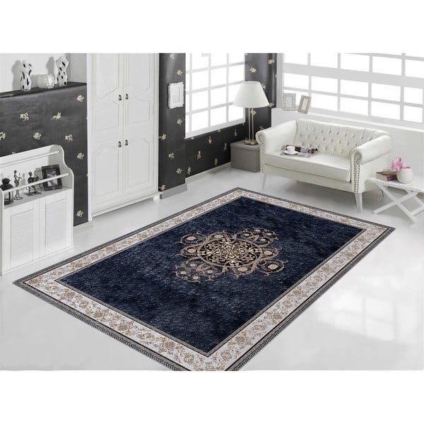 Covor Vitaus Ava, 80 x 200 cm, albastru închis-image-3