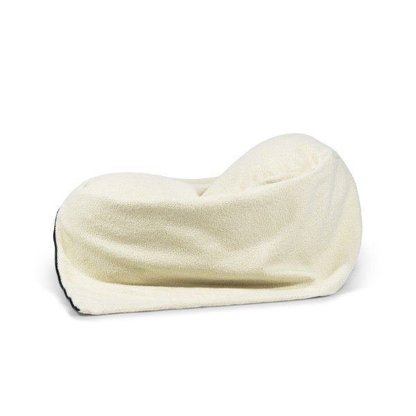 Fotoliu puf pentru copii crem cu tapițerie din țesătură bouclé Cocoon 80 – SLOWDOWN-image-4