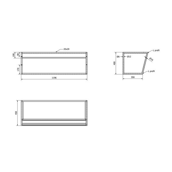 Suport pentru chiuvetă alb/negru suspendat din oțel 120x40 cm Ska – Sapho-image-4