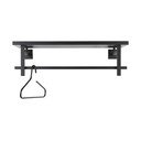 Cuier de perete negru cu raft din metal 76 cm Simplon – Spinder Design