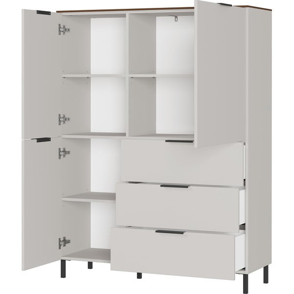 Comodă înaltă gri-bej cu aspect de nuc 109x146 cm California - Germania-image-2