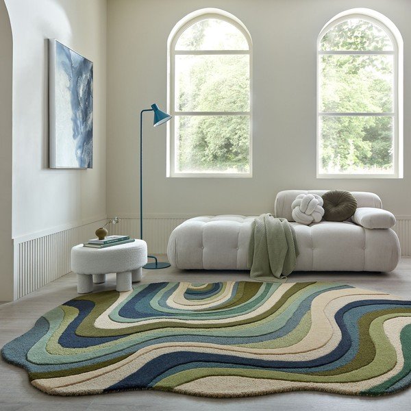 Covor verde țesut manual din lână 200x290 cm Envy Wool – Flair Rugs-image-1