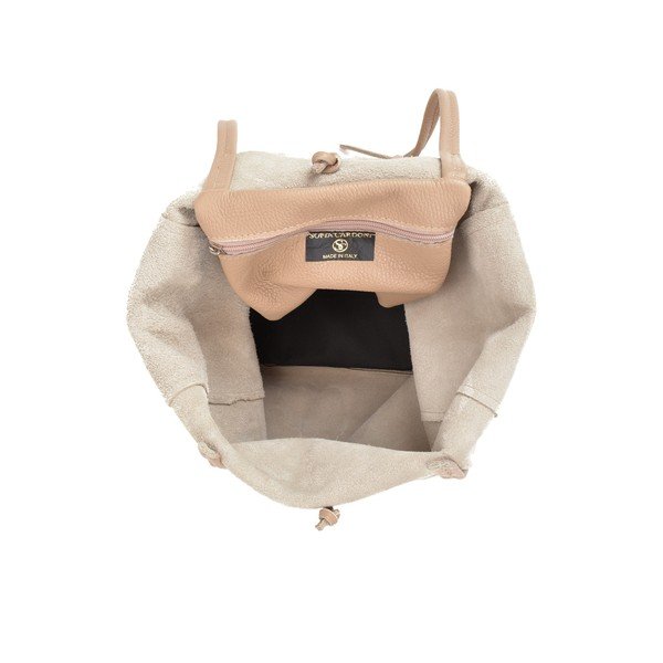 Geantă din piele Sofia Cardoni Shopper, bej-image-4
