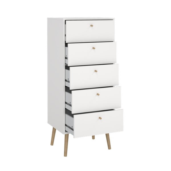 Comodă albă înaltă 50x120 cm Bodo – Tvilum-image-3