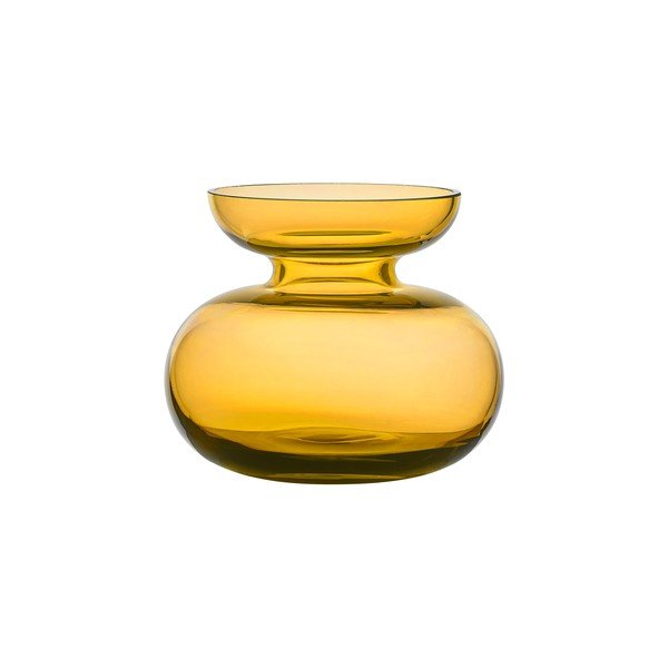 Vază galben ocru din sticlă lucrată manual (înălțime 9 cm) Inu – Zone