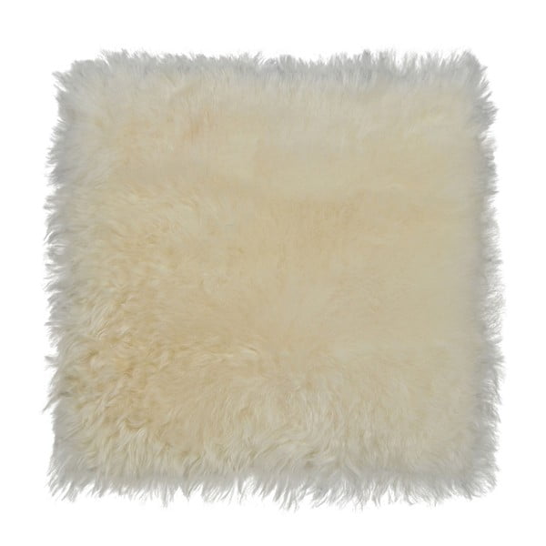 Pernă din blană cu fir scurt pentru scaun White, 37x37 cm