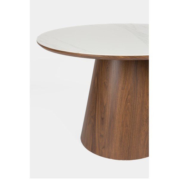 Masă de dining rotundă cu blat din piatră ø 115 cm Almira – White Label-image-3