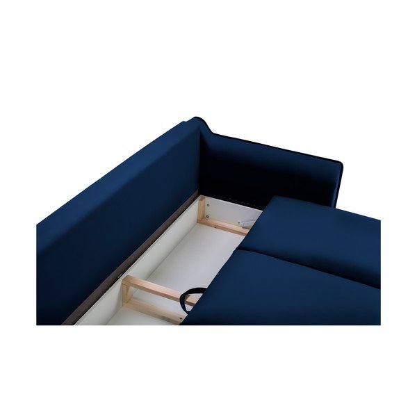 Canapea extensibilă din catifea Kooko Home Basso, albastru-image-1