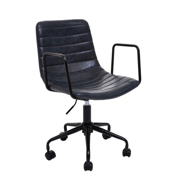 Scaun de birou gri închis din imitație de piele Forbes – Premier Housewares