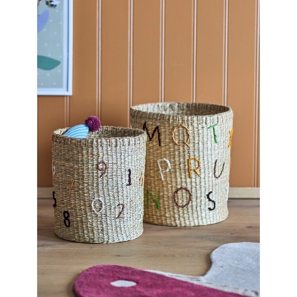 Coșuri de jucării pentru copii   2 buc. din iarbă-de-mare ø 35x38 cm Dinne – Bloomingville Mini-image-2