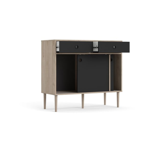 Comodă Tvilum Rome, 99x88 cm, negru-natural-image-4