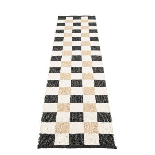 Covor tip traversă pentru interior și exterior negru/crem 70x300 cm Pix Black Vanilla – Pappelina