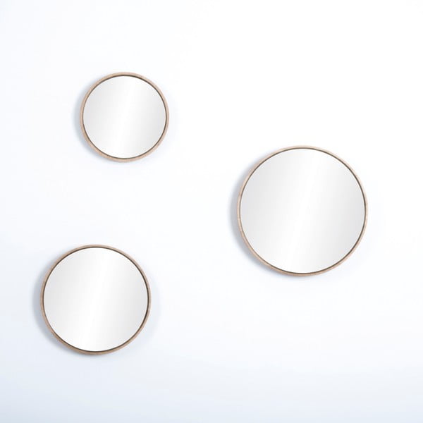 Oglindă de perete cu ramă din lemn masiv de stejar Gazzda Look, ⌀ 32 cm-image-2