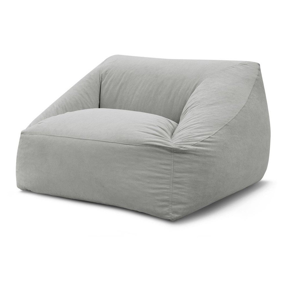 Fotoliu bean bag gri deschis cu tapiÈu009Berie din catifea reiatÄLilibet âu0080Bobochic Paris