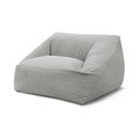 Fotoliu bean bag gri deschis cu tapițerie din catifea reiată Lilibet – Bobochic Paris