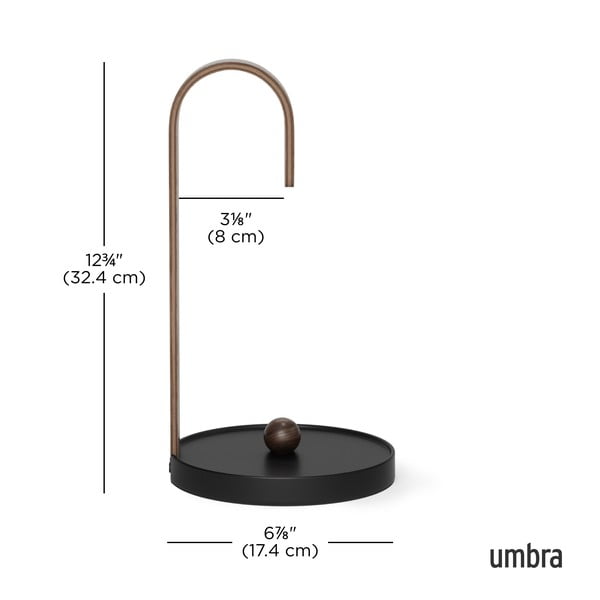 Suport vertical pentru prosoape de bucătărie din hârtie negru din lemn ø 17 cm Bellwood – Umbra-image-4