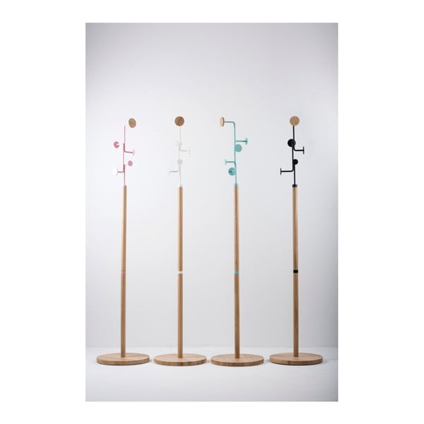 Cuier din lemn masiv de stejar cu detalii albastre Gazzda Hook-image-3